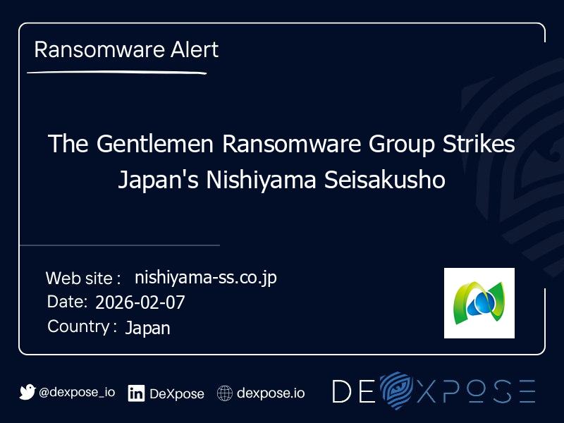 The Gentlemen Ransomware Group Strikes Japan's Nishiyama Seisakusho