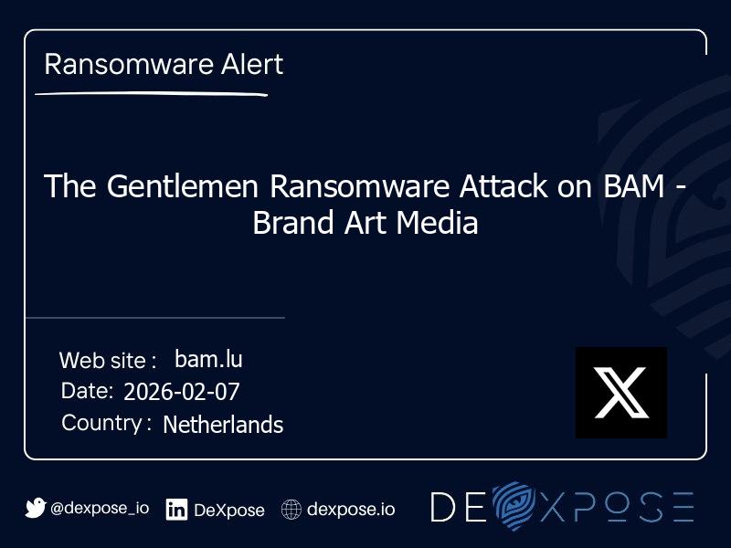 The Gentlemen Ransomware Attack on BAM - Brand Art Media