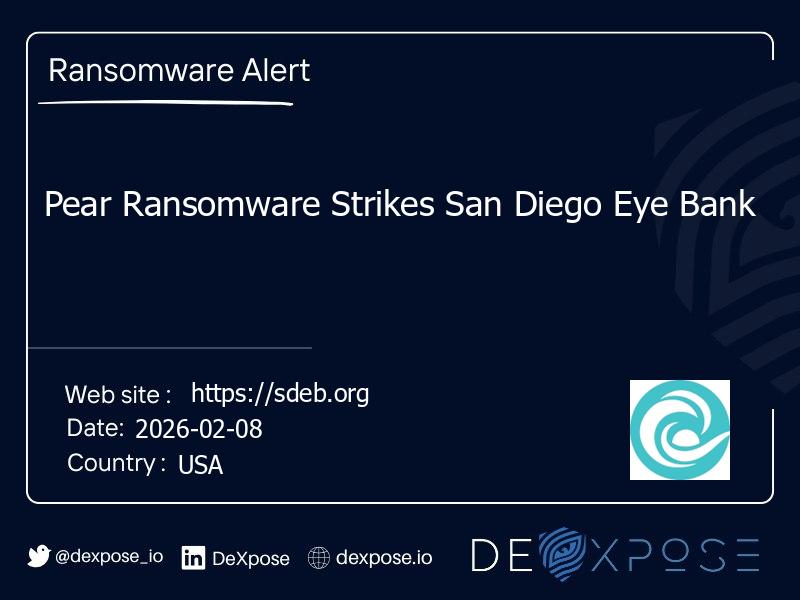 Pear Ransomware Strikes San Diego Eye Bank