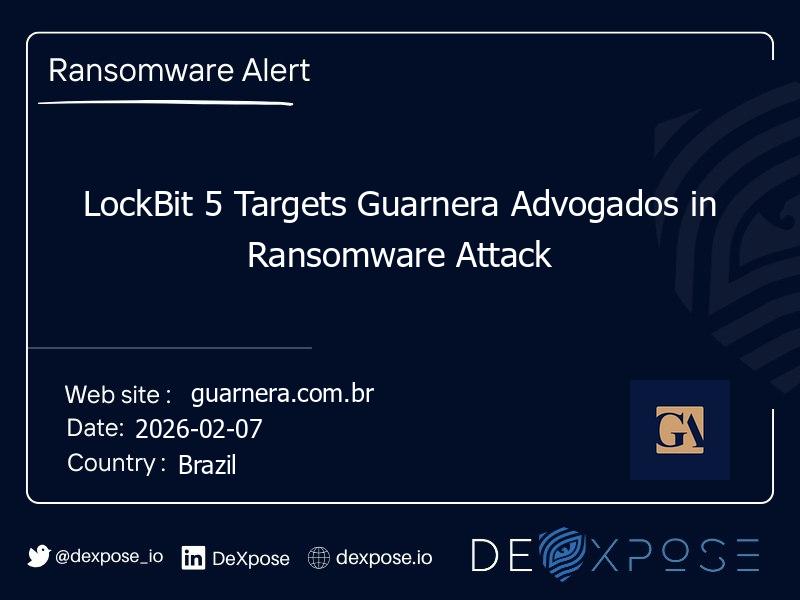 LockBit 5 Targets Guarnera Advogados in Ransomware Attack