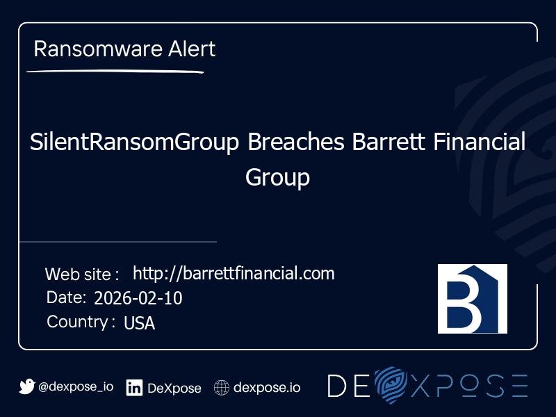 SilentRansomGroup Breaches Barrett Financial Group