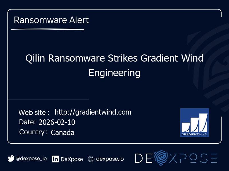 Qilin Ransomware Strikes Gradient Wind Engineering
