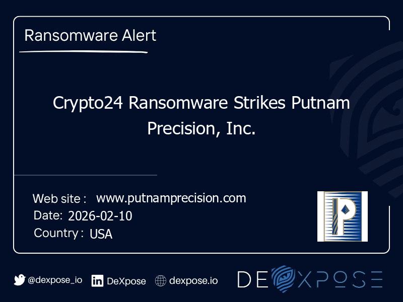 Crypto24 Ransomware Strikes Putnam Precision, Inc.