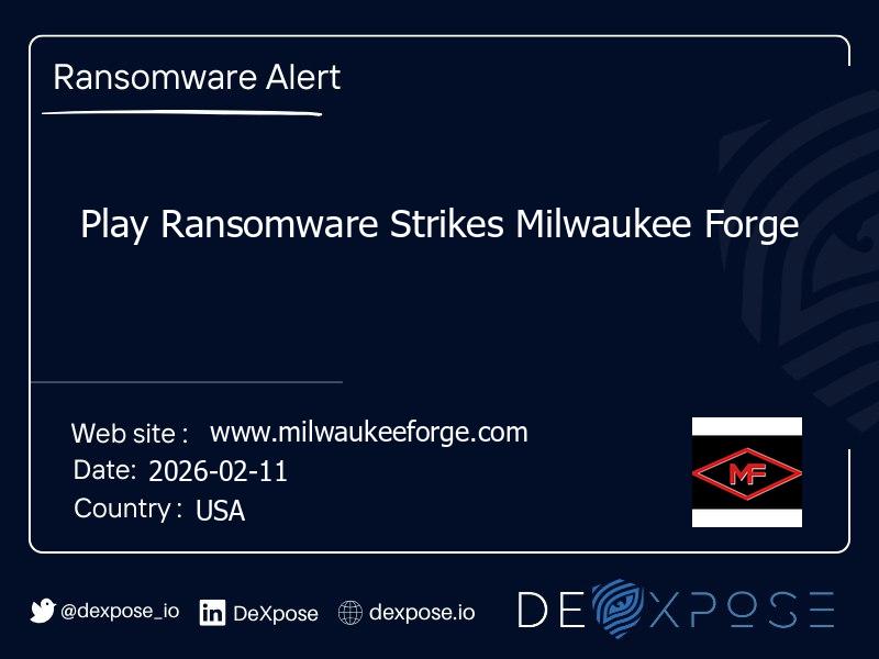 Play Ransomware Strikes Milwaukee Forge