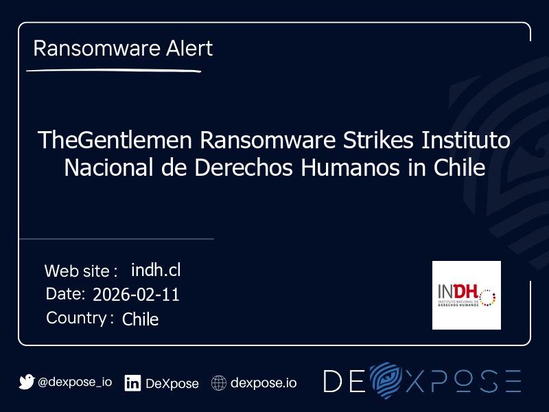 TheGentlemen Ransomware Strikes Instituto Nacional de Derechos Humanos in Chile