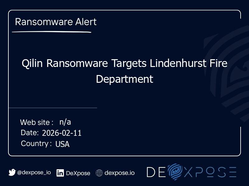 Qilin Ransomware Targets Lindenhurst Fire Department