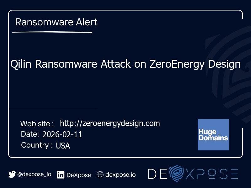 Qilin Ransomware Attack on ZeroEnergy Design