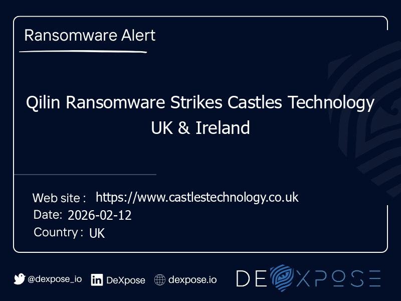 Qilin Ransomware Strikes Castles Technology UK & Ireland