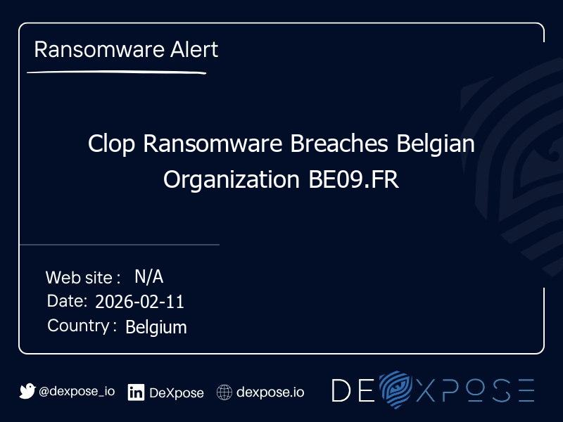 Clop Ransomware Breaches Belgian Organization BE09.FR