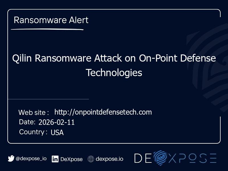 Qilin Ransomware Attack on On-Point Defense Technologies