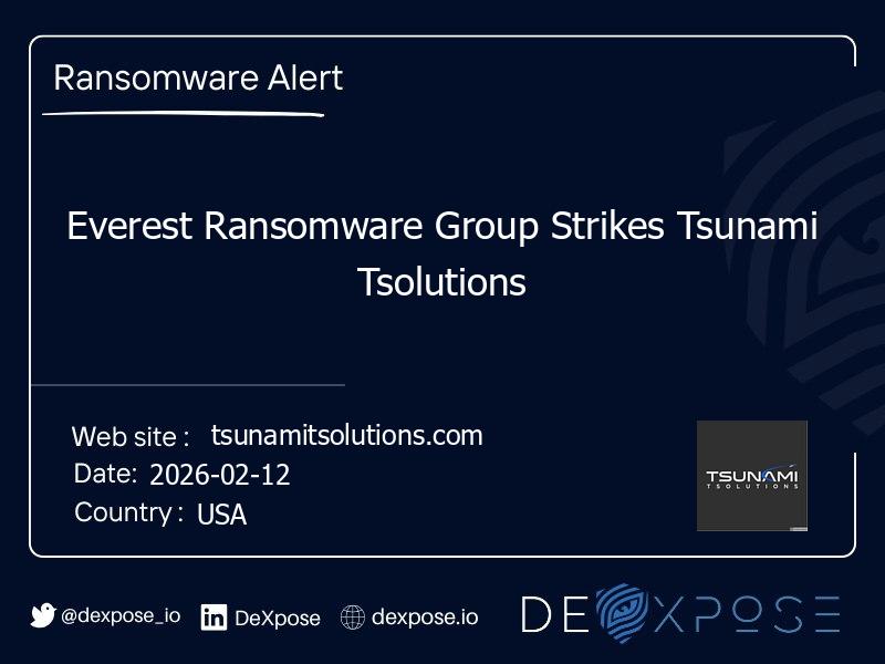 Everest Ransomware Group Strikes Tsunami Tsolutions