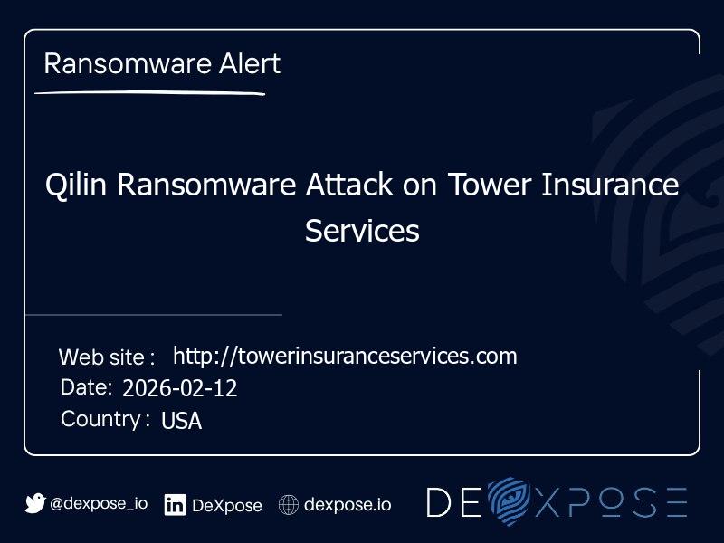 Qilin Ransomware Attack on Tower Insurance Services