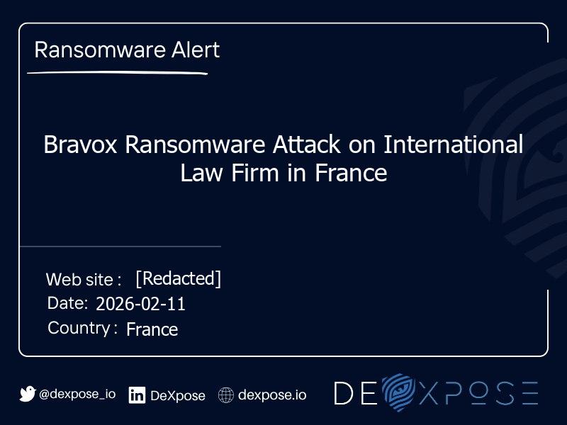 Bravox Ransomware Attack on International Law Firm in France