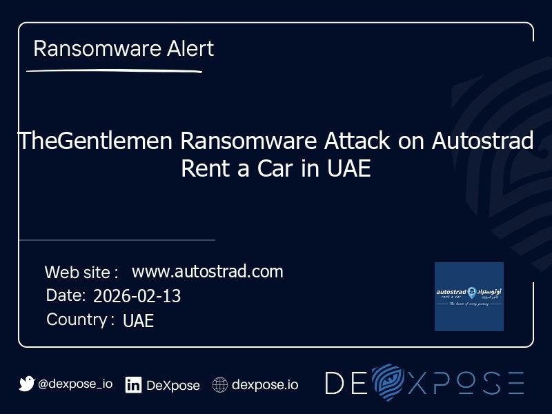 TheGentlemen Ransomware Attack on Autostrad Rent a Car in UAE