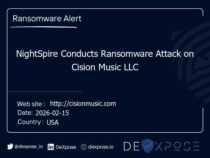 NightSpire Conducts Ransomware Attack on Cision Music LLC