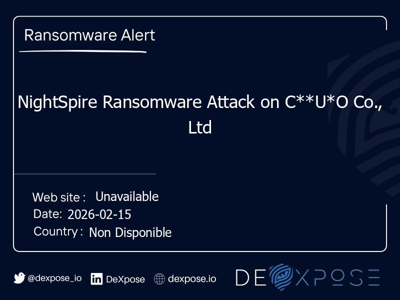NightSpire Ransomware Attack on C**U*O Co., Ltd
