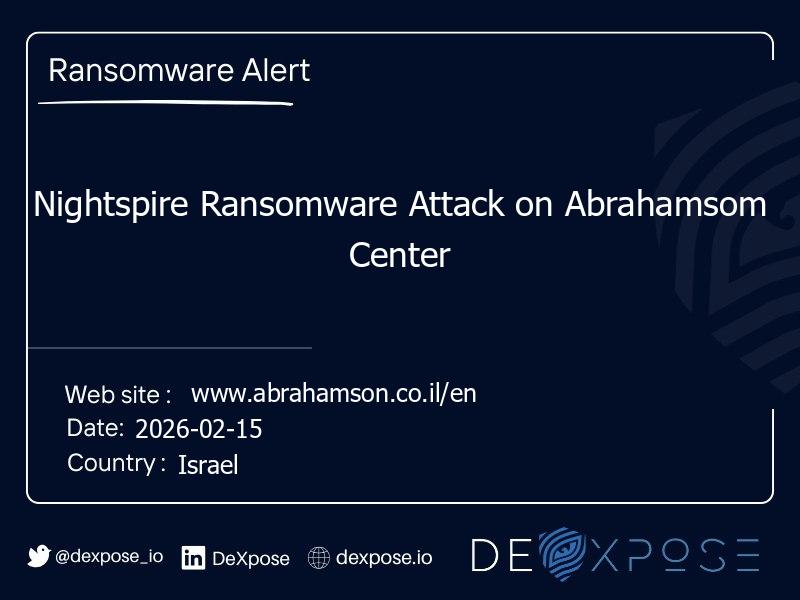 Nightspire Ransomware Attack on Abrahamsom Center