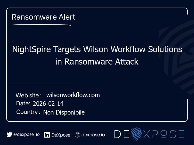 NightSpire Targets Wilson Workflow Solutions in Ransomware Attack