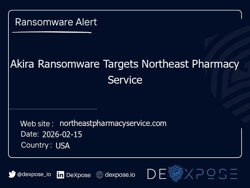 Akira Ransomware Targets Northeast Pharmacy Service