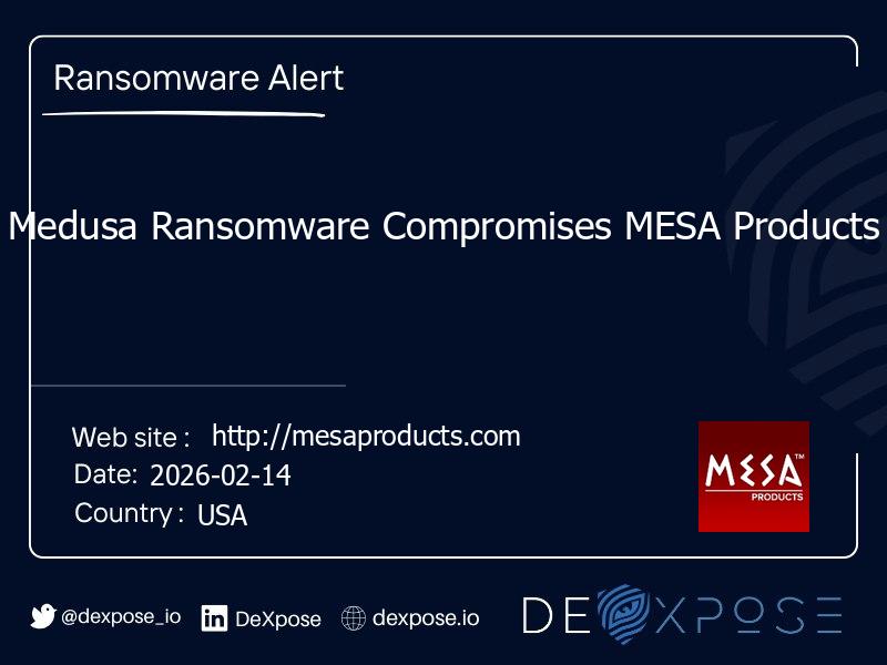 Medusa Ransomware Compromises MESA Products