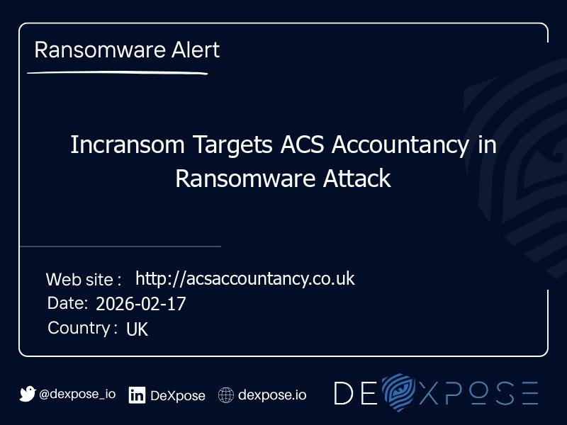Incransom Targets ACS Accountancy in Ransomware Attack