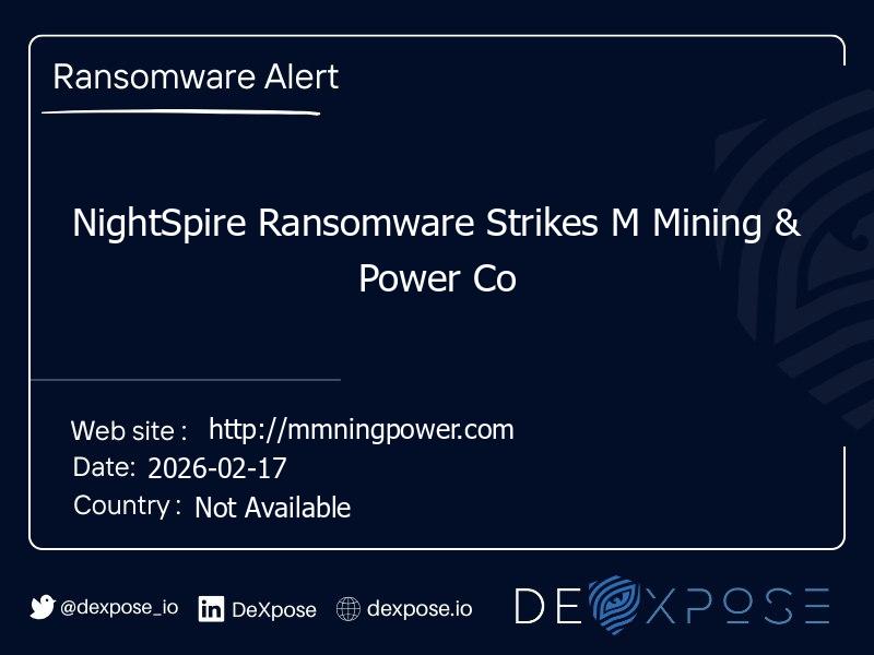 NightSpire Ransomware Strikes M Mining & Power Co