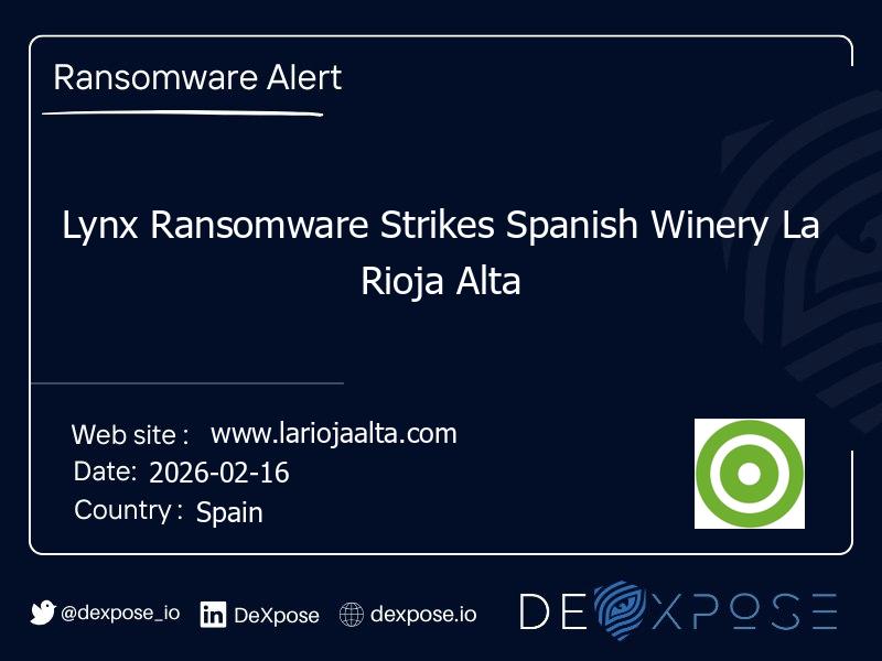 Lynx Ransomware Strikes Spanish Winery La Rioja Alta