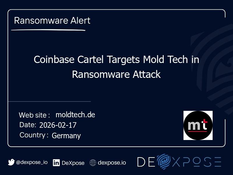 Coinbase Cartel Targets Mold Tech in Ransomware Attack