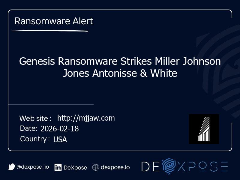 Genesis Ransomware Strikes Miller Johnson Jones Antonisse & White