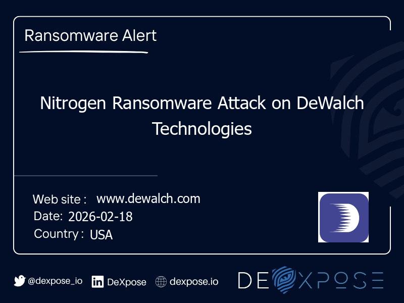 Nitrogen Ransomware Attack on DeWalch Technologies