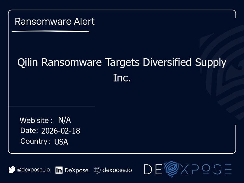 Qilin Ransomware Targets Diversified Supply Inc.
