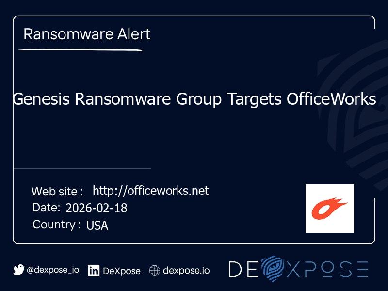 Genesis Ransomware Group Targets OfficeWorks