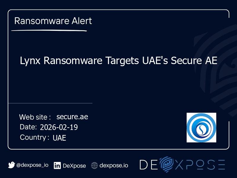 Lynx Ransomware Targets UAE's Secure AE