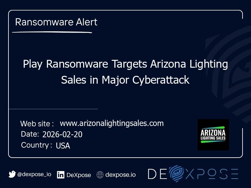 Play Ransomware Targets Arizona Lighting Sales in Major Cyberattack