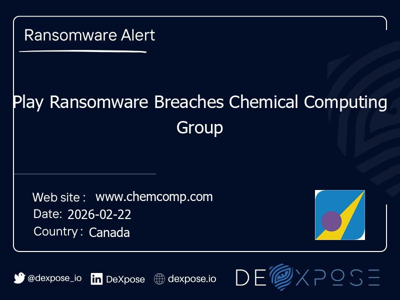Play Ransomware Breaches Chemical Computing Group