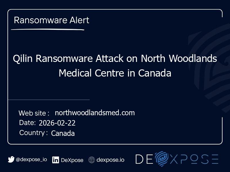 Qilin Ransomware Attack on North Woodlands Medical Centre in Canada