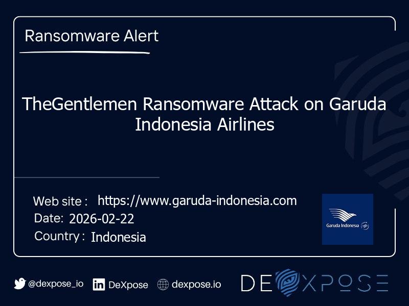 TheGentlemen Ransomware Attack on Garuda Indonesia Airlines