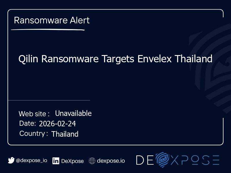Qilin Ransomware Targets Envelex Thailand