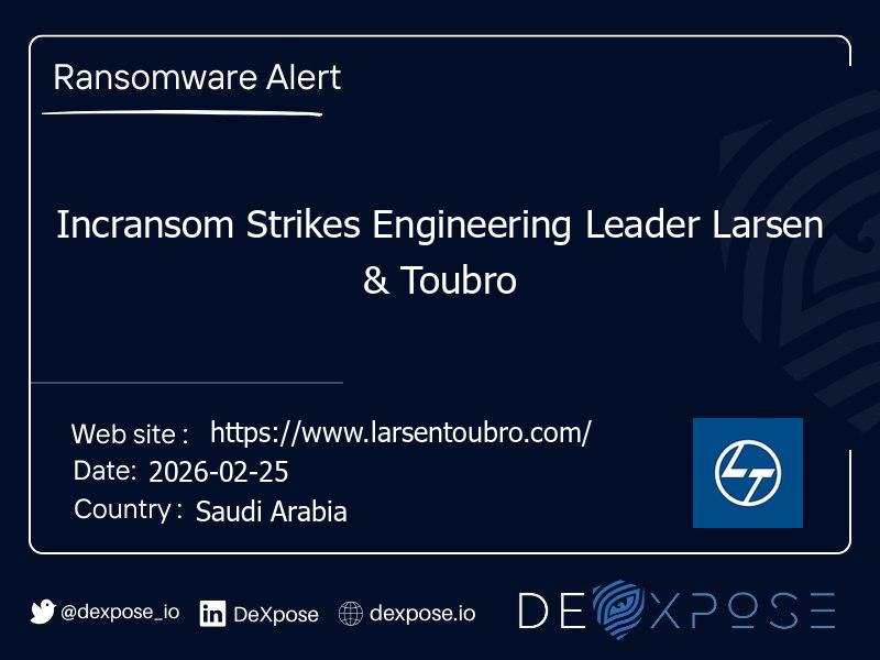 Incransom Strikes Engineering Leader Larsen & Toubro