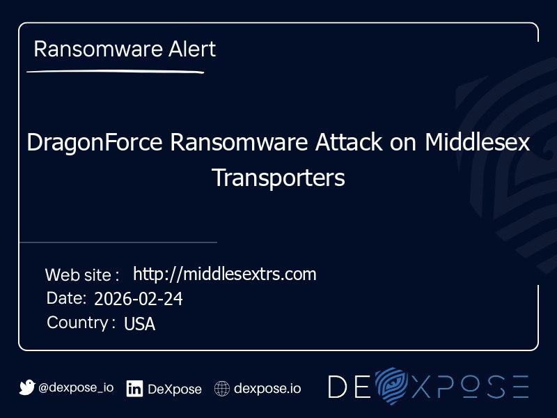 DragonForce Ransomware Attack on Middlesex Transporters