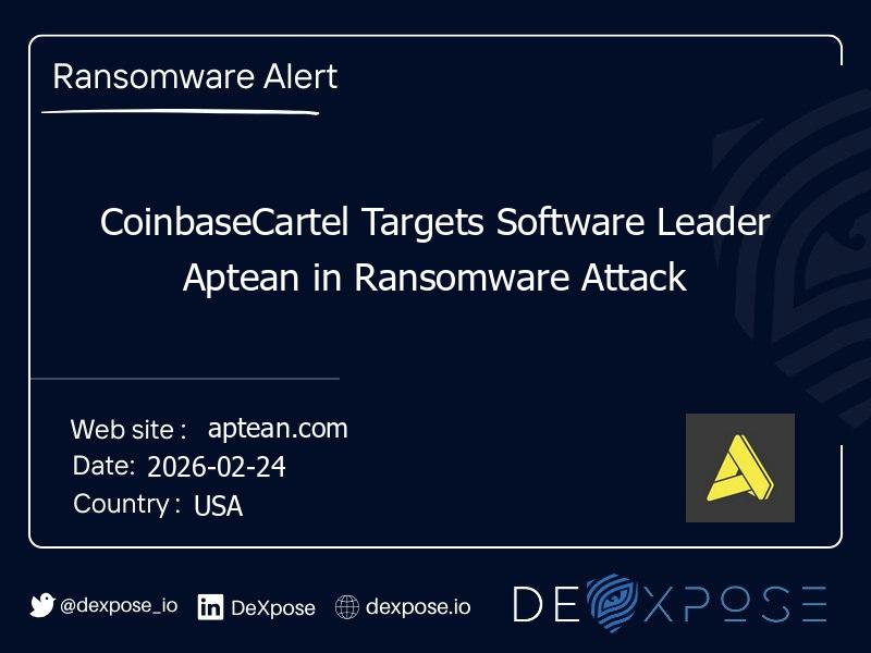 CoinbaseCartel Targets Software Leader Aptean in Ransomware Attack