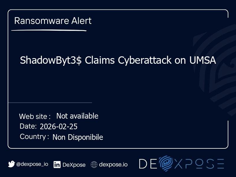 ShadowByt3$ Claims Cyberattack on UMSA