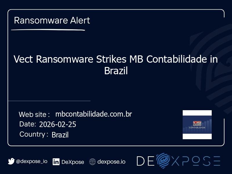Vect Ransomware Strikes MB Contabilidade in Brazil