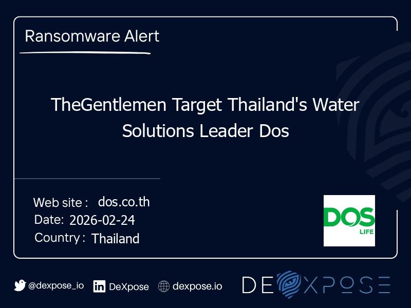 TheGentlemen Target Thailand's Water Solutions Leader Dos