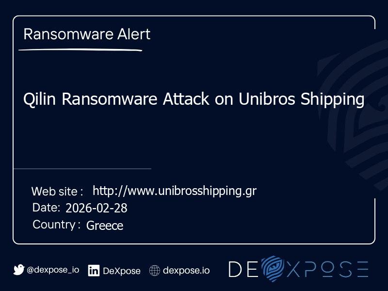 Qilin Ransomware Attack on Unibros Shipping