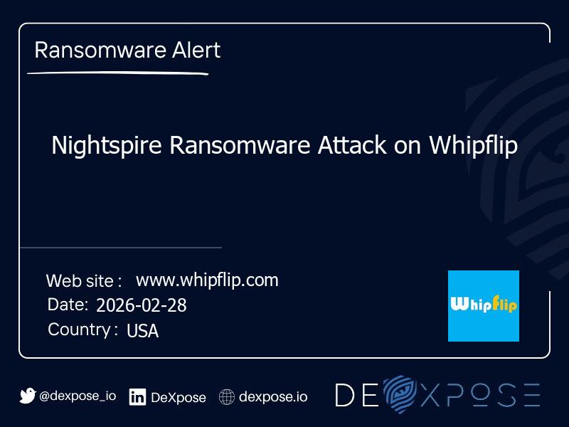 Nightspire Ransomware Attack on Whipflip