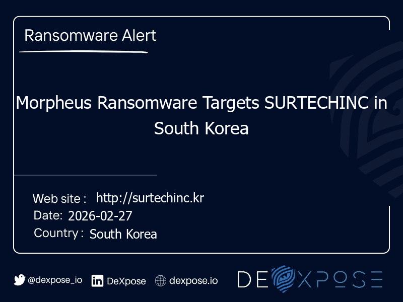 Morpheus Ransomware Targets SURTECHINC in South Korea