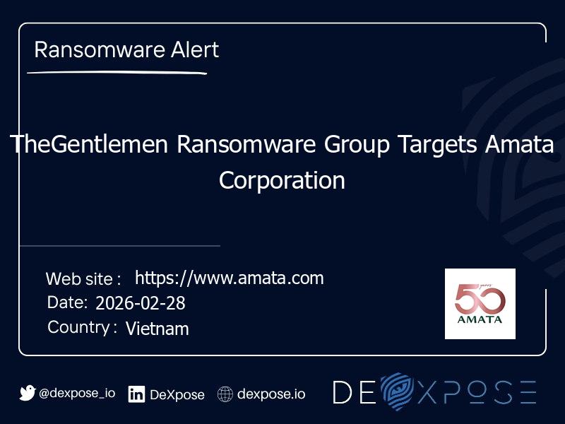 TheGentlemen Ransomware Group Targets Amata Corporation