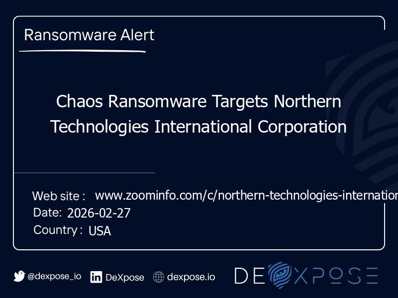 Chaos Ransomware Targets Northern Technologies International Corporation