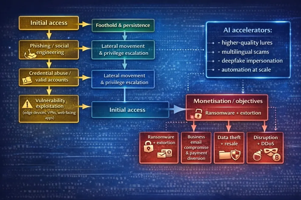Mermaid flowchart of common attack-vector pathways